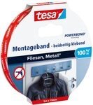 tesa Powerbond Montageband f&uuml;r Fliesen & Metall Extra Stark, mit bis zu 100 kg