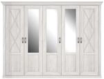 FORTE KASHMIR Schrank 260 270, Kleiderschrank mit Spiegel, Dreht&uuml;renschrank gro&szlig;