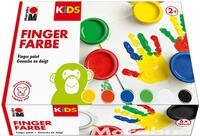 Marabu 0303000000081 - Kids Fingerfarbe Set mit 6 leuchtenden Farben &aacute; 100 ml,
