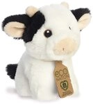 Aurora, 35072, Eco Nation Mini Kuh, 13cm, Pl&uuml;sch, Schwarz & Wei&szlig;
