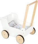 small Foot Cochecito de Paseo de Madera Little Button, Incl. Ropa de Cama Reversible,