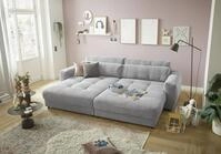 Stella Trading Big Sofa BARURA Cord hellgrau &ndash; XXL Couch mit gro&szlig;er...