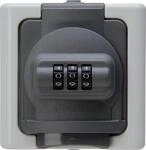 Kopp, Blue Electric - Schutzkontakt-Steckdose mit Zahlenschloss, Farbe: grau,