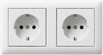 GIRA 492227 2Fach Steckdose mit Rahmen IP20 reinwei&szlig; gl&auml;nzend