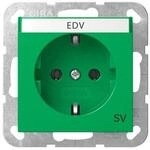 Gira 4457107 SCHUKO-Steckdose, 16A 250V~ mit Beschriftungsfeld, Aufdruck "SV",...