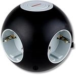 REV PowerGlobe, W&uuml;rfelsteckdose, Steckdose rund, mit Schalter, 1,4m 3500W,