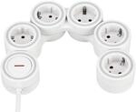 REV SupraFlex, Steckdosenleiste flexibel 4fach, 2xUSB, 1,4m, Weiss