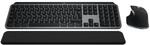 Logitech MX Keys S Combo for Mac, kabellose Tastatur/Maus mit Handballenauflage,