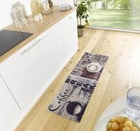 Hanse Home Cook & Clean K&uuml;chenl&auml;ufer &ndash; K&uuml;chenteppich Coffee Break Motiv