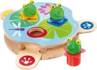 Selecta 62072 Saltino, Frosch-Katapult, Motorikspielzeug aus Holz