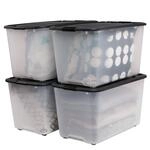 Iris Ohyama, Kunststoff-Aufbewahrungsbox, 70 l Garagen-Aufbewahrungsbox, 4er-Set,