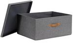 LOVE IT STORE IT Premium Aufbewahrungsbox mit Deckel - Box aus Leinen Stoff - Gro&szlig;e