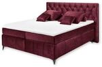 Stella Trading PEMBROKE 8 Boxspringbett 180x200, Burgund - Bequemes Doppelbett...