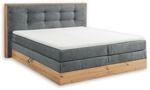 Stella Trading PRESTON 6 Boxspringbett 180x200 mit Bettkasten, Dunkelgrau / Artisan