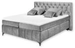 Stella Trading PEMBROKE 8 Boxspringbett 180x200, Grau - Bequemes Doppelbett mit