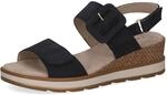 CAPRICE Damen Sandalen mit Absatz aus Leder mit Fu&szlig;bett, Blau (Ocean Nubuc), 39 EU