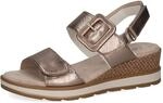 CAPRICE Damen Sandalen mit Absatz aus Leder mit Fu&szlig;bett, Beige (Taupe Metallic), 39