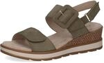 CAPRICE Damen Sandalen mit Absatz aus Leder mit Fu&szlig;bett, Gr&uuml;n (Olive Nubuc), 38 EU