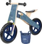 small foot Laufrad "blauer Papierflieger" aus Holz, mit h&ouml;henverstellbarem Sattel