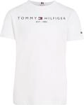 Tommy Hilfiger Kinder Unisex T-Shirt Kurzarm Essential Tee Rundhalsausschnitt, Wei&szlig;