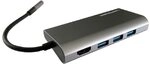 LC-Power LC-HUB-C-Multi-5 USB-C Hub | 3 USB 3.0-Ports | SD & microSD Kartenleser 