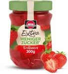 Schwartau Extra Weniger Zucker Erdbeere, zuckerreduzierter Fruchtaufstrich, 300g