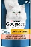 Gourmet Perle Genuss in Gelee Katzenfutter nass mit Lachs und feiner Grillachsnote
