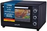 OptimumX Minibackofen 60 Liter XXL mit Umluft, 2200W, Drehspie&szlig;, Anthrazit