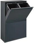 ARREGUI Basic CR604-B M&uuml;lltrennsystem aus Stahl | 4 F&auml;cher M&uuml;lleimer f&uuml;r die