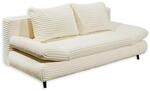 SUNNY 2 Bequemes Schlafsofa in Cord-Optik mit Bettkasten, Ivory - Ausziehbares Sofa