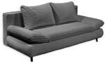SUNNY 2 Bequemes Schlafsofa in Cord-Optik mit Bettkasten, Anthrazit - Ausziehbares
