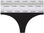 Calvin Klein Damen 3er Pack Strings Thong Unterw&auml;sche, Mehrfarbig (Black/White/Grey