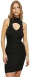 Urban Classics Ladies Cut Out Sleevless Dress Frauen Kurzes Kleid schwarz XL