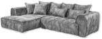 London Ecksofa, Stoffbezug Grau - Moderne Eckcouch in L-Form mit universell