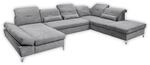 Stella Trading MELFI Wohnlandschaft in U-Form, Stoffbezug Schlamm -...