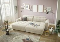 Big Sofa BARURA Cord cream &ndash; XXL Couch mit gro&szlig;er Liegefl&auml;che, modernes Sofa