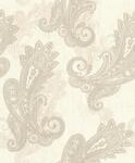 Rasch Vliestapete Wei&szlig; Silber Metallic Paisley Ornament Floral 746419
