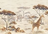 Rasch Tapete 363661 - Fototapete auf Vlies mit Safari-Motiv in Beige mit Giraffen,