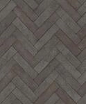 Rasch Tapete 499162 - Vliestapete in Schwarz mit Fischgr&auml;t-Muster und Stein Optik