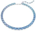Swarovski Millenia Tennis Halskette, Blaue, Rhodinierte Damenhalskette mit