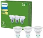 Philips Classic ultraeffiziente GU10 LED Lampe, 50W, warmwei&szlig;, 3-er Pack
