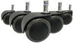 hjh OFFICE 619031 5X Hartbodenrollen ROLO Easy 11mm / 50mm Stuhlrollen...