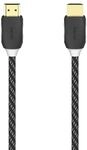 Hama HS HDMI Ethernet Gold Tip Geflochtenes Kabel, Schwarz, 1.5