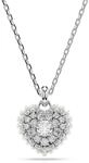 Swarovski Idyllia Anh&auml;nger, Wei&szlig;e und Rhodinierte Damenhalskette mit Herz-Motiv und