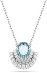 Swarovski Idyllia Anh&auml;nger, Blaue, Rhodinierte Damenhalskette mit Muschel-Anh&auml;nger