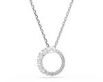 Swarovski Matrix Halskette, Wei&szlig;e, Rhodinierte Damenhalskette mit Anh&auml;nger,
