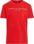 Tommy Hilfiger Kinder Unisex T-Shirt Kurzarm Essential Tee Rundhalsausschnitt, Rot