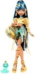 Monster High Cleo De Nile Puppe in goldener Bluse und mehrlagigem Rock, enth&auml;lt