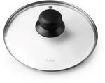 Ibili 970716 Glasdeckel 16 cms, Transparent / Silber / Schwarz