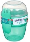 Sistema Snack Capsule TO GO | mit 2 F&auml;chern & G&ouml;ffel | 515 ml | Minty Teal